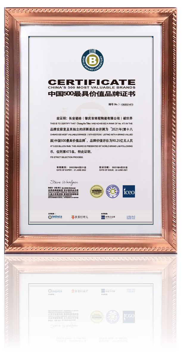 超200億！將軍陶瓷集團兩大品牌榮膺“中國500價值品牌”(圖9)
